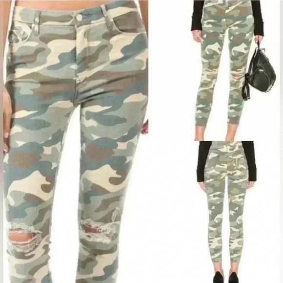 MOTHER Camo High Waisted Looker Ankle Fray - Picture 2 of 12